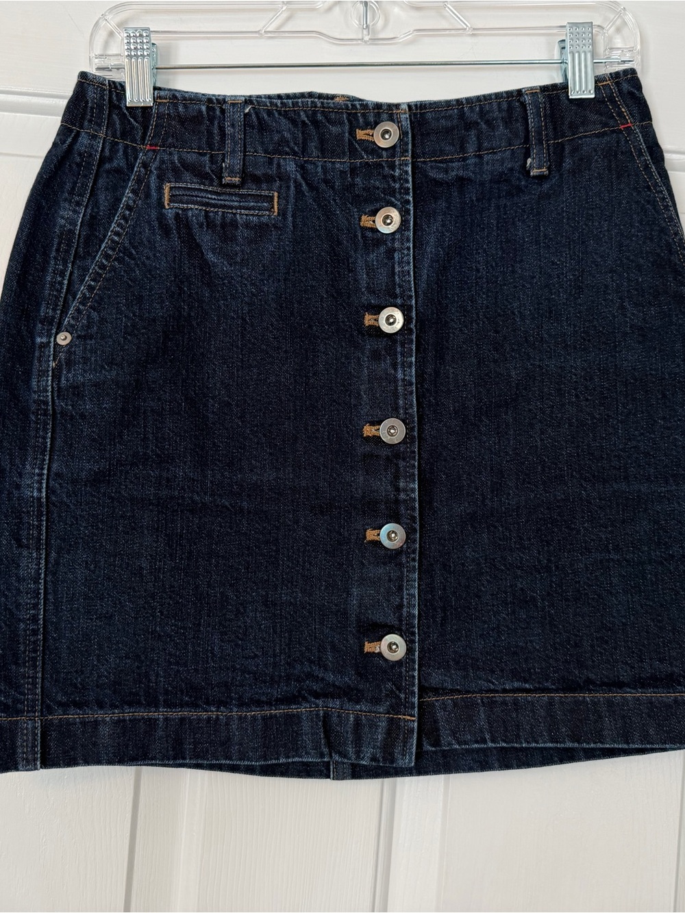 UNIQLO x Ines De La Fressange Dark Wash Denim Button Front Skirt Size 6